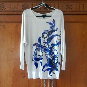 Alfani tunic, silver, L